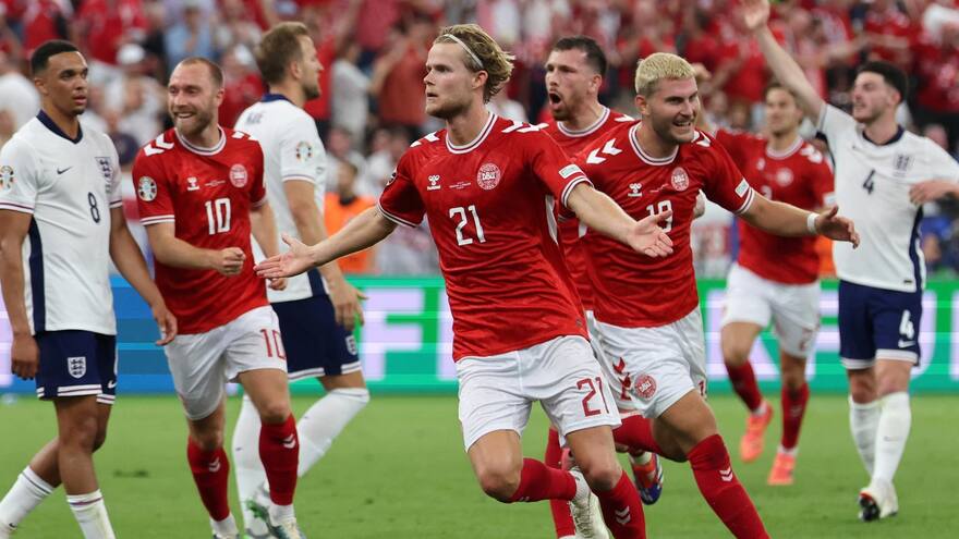 Eurocopa 2024 | Inglaterra 1, Dinamarca 1: Hjulmand responde con un golazo a Harry Kane