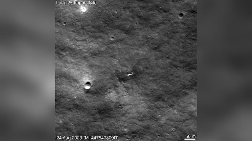 La NASA logra imágenes de un nuevo cráter en la luna surgido tras la fallida misión rusa