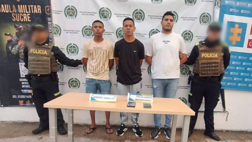 Capturaron en Sincelejo a tres hombres por el delito de hurto calificado y agravado