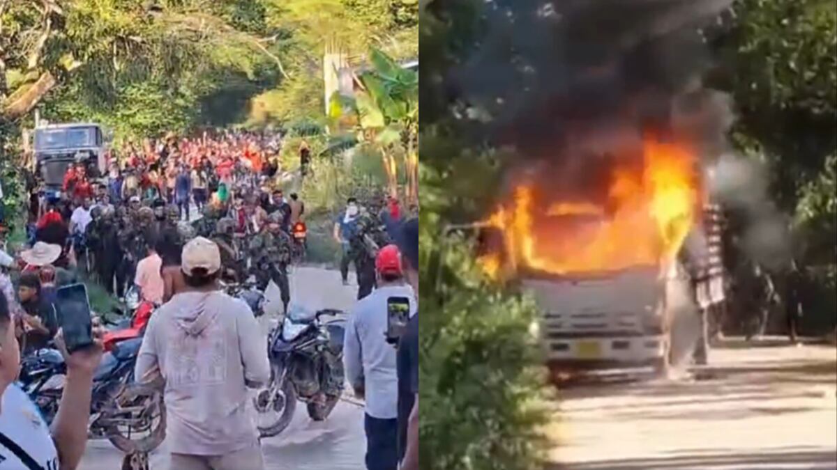 Asonada en Tolima: militares heridos y vehículo incendiado en operativo contra minería ilegal — image 1