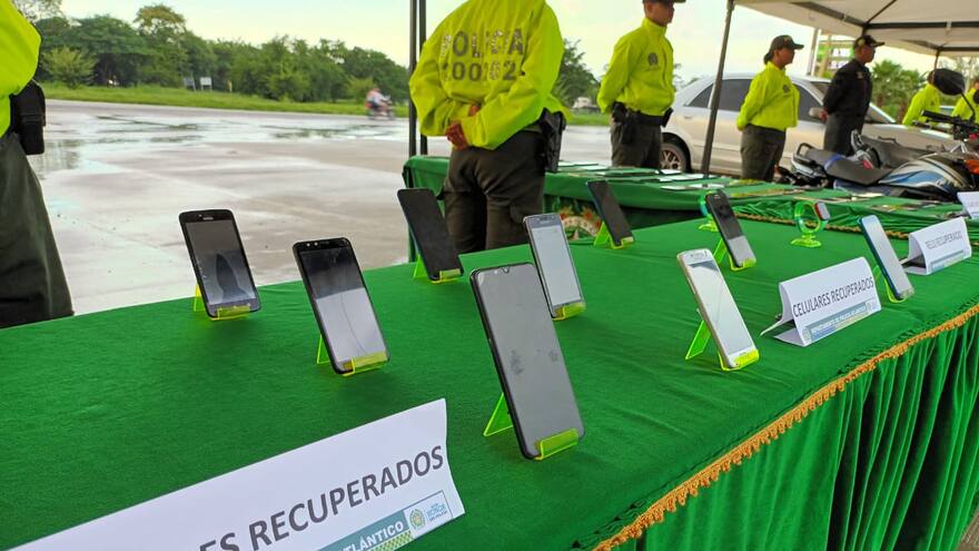 celulares robados entregados nuevamente a sus dueños en Atlántico