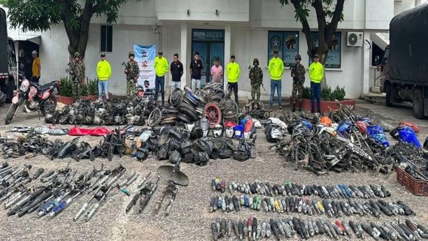 Tres capturados tras desmantelamiento de desguazadero de motos en La Paz, Cesar