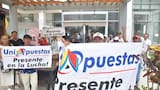 Protesta de extrabajadores de Uniapuestas por incumplimiento en el pago de liquidaciones