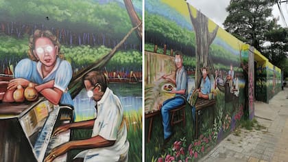 Repudian el vandalismo contra mural de la artista Mónica Garzón en Montería