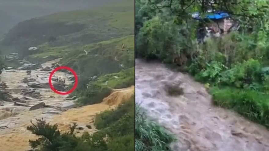 En video: turistas fueron sorprendidos por creciente súbita en Curití