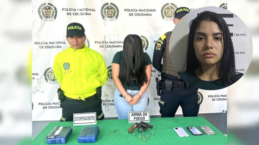 En allanamiento en Barranquilla capturan a una mujer con dos panelas de cocaína y arma de fuego: sería pareja de un capitán de la Policía