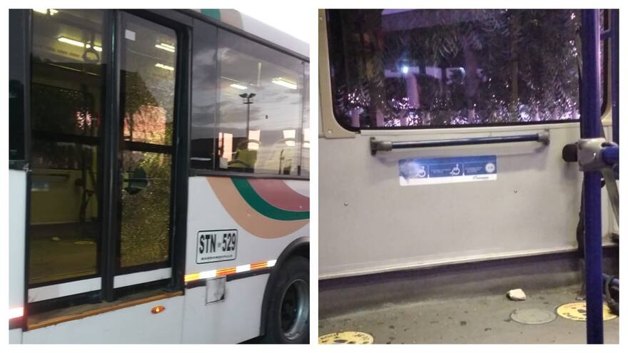Nuevamente bus de Transmetro es blanco de vándalos