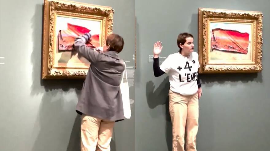 Activista ecologista detenida en París al pegar un poster en un Monet