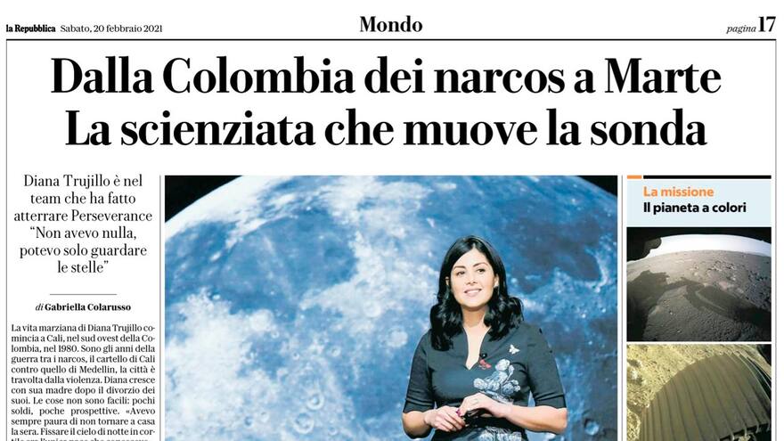 De la Colombia de los narcos a la Nasa: titular de medio italiano que indigna