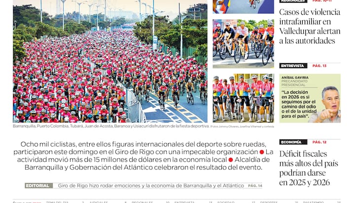 Un río rosa de bicicletas inundó vías del Atlántico
