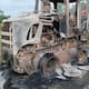 Incineraron la maquinaria que trabaja en la vía San Marcos - El Llano