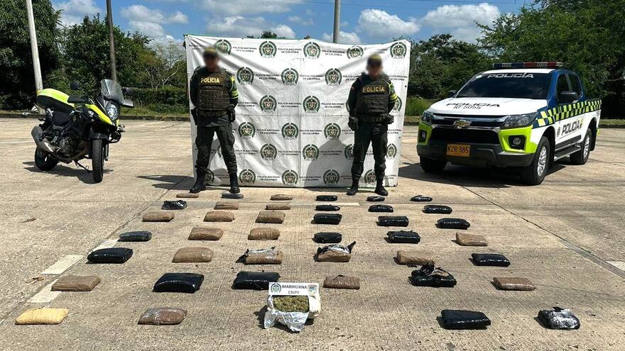 Policía incauta 40 kilos de marihuana escondido en panelas en Córdoba