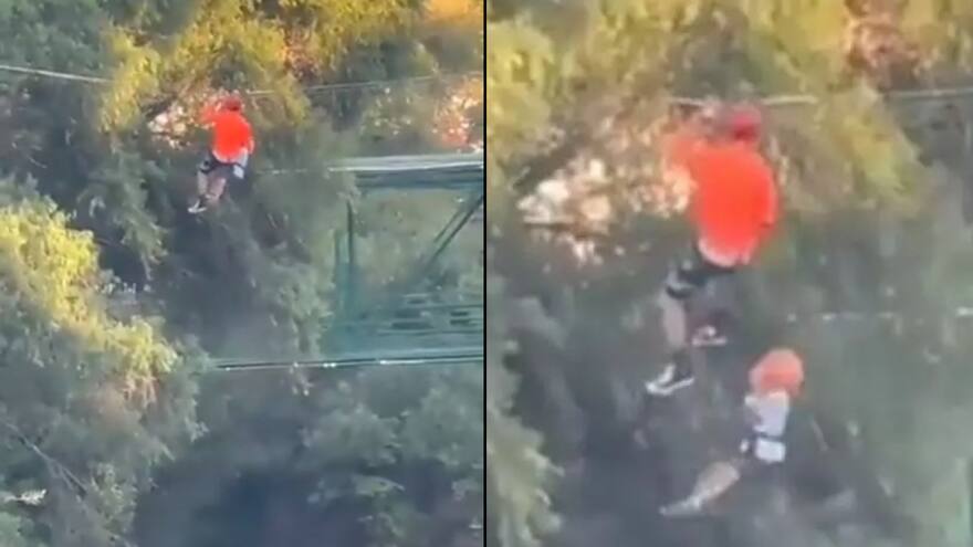 Video: Niño de seis años cayó de una tirolesa a doce metros de altura, en México