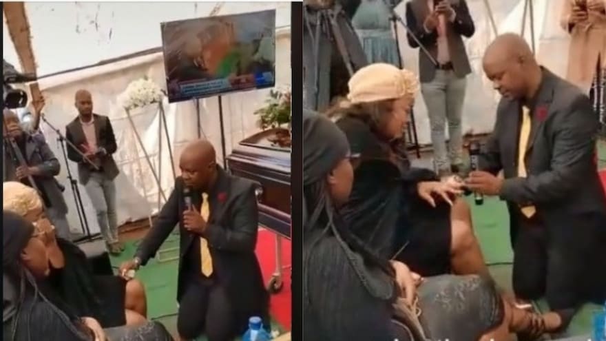 Mujer recibe petición de matrimonio ¡en medio del funeral de su padre!