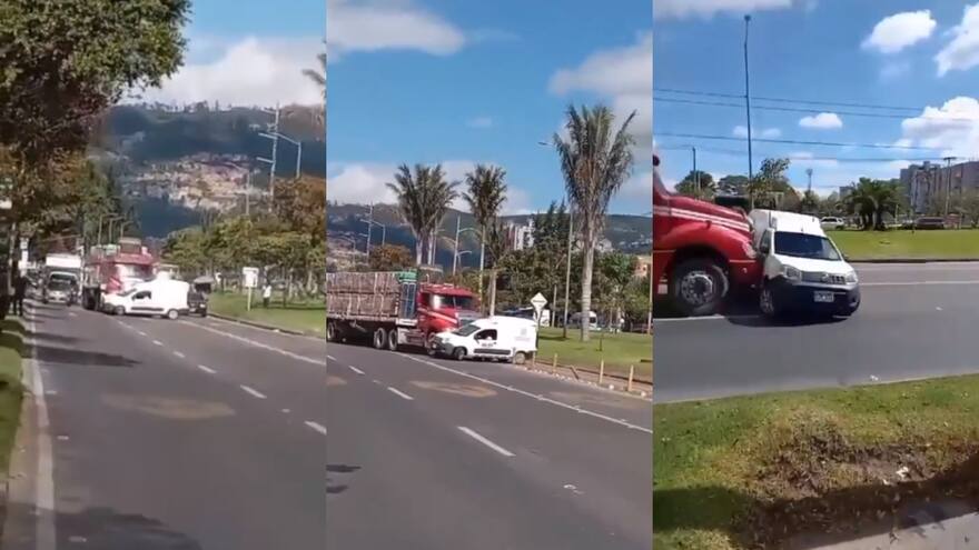 Video: Tractomula arrastró por varios metros a una furgoneta en Bogotá