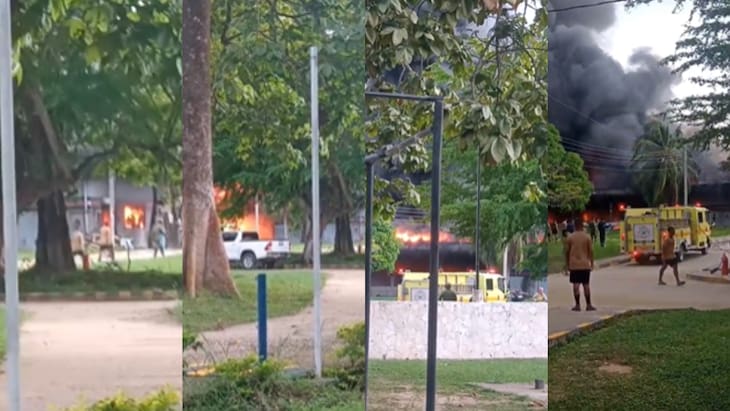 Caos en la Base de Infantería de Marina de Coveñas por un incendio