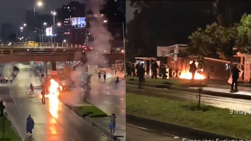 Encapuchados se enfrentan a la fuerza pública en la Universidad Nacional