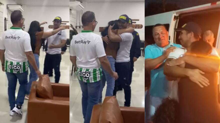 Así fue el reencuentro del suboficial Córdoba con su familia en B/quilla