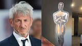 Sean Penn recibe en Ucrania un Óscar simbólico hecho con un vagón de tren dañado por Rusia