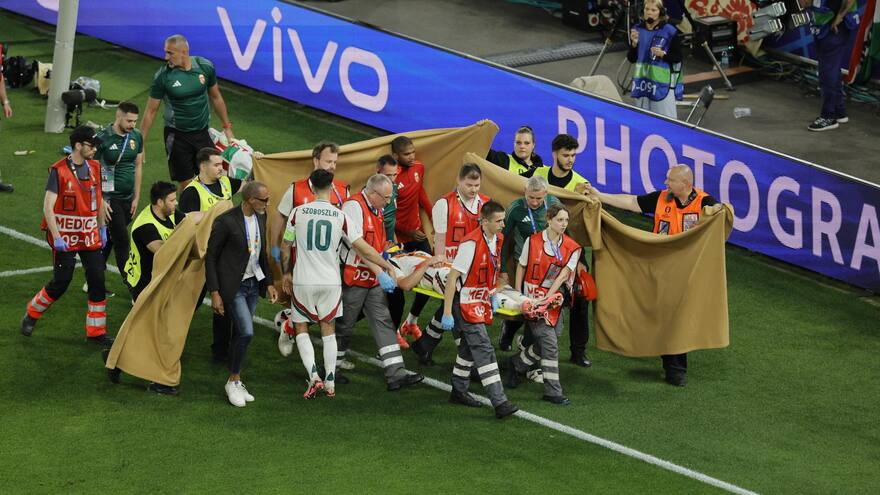 Eurocopa: video del choque de Barnabas Varga, delantero húngaro que tuvo que salir en camilla del partido entre Hungría y Escocia