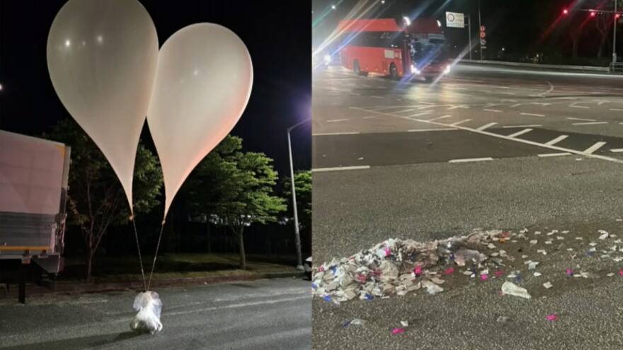 Reportan nueva oleada de globos con desechos enviados desde Corea del Norte al Sur