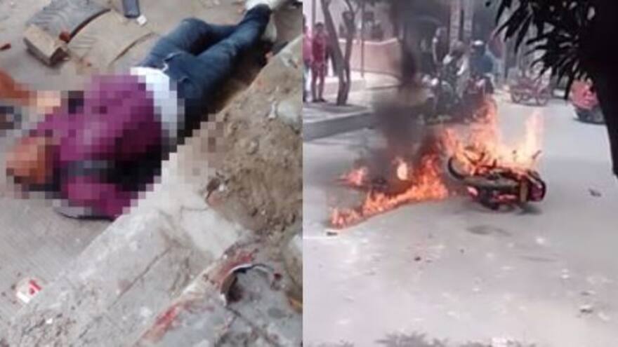 Un supuesto ladrón muerto y moto incinerada por la comunidad en Villa Estadio