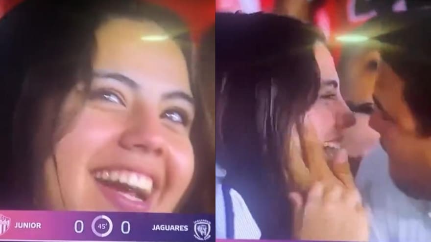Hincha del Junior golpeó a un hombre que la intentó besar durante la kisscam