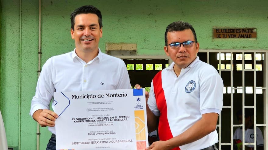 Entregan predios para reubicación del colegio Aguas Negras, en Montería