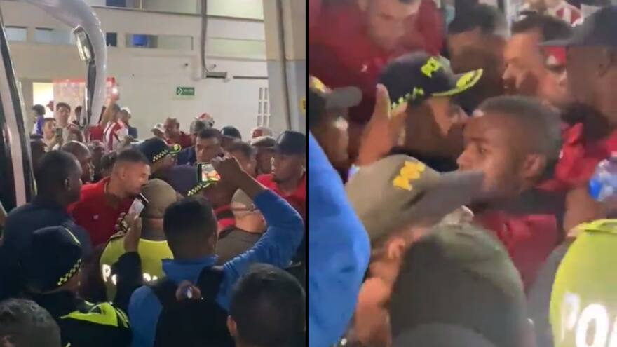 Fuerte enfrentamiento entre jugadores del América y la Policía