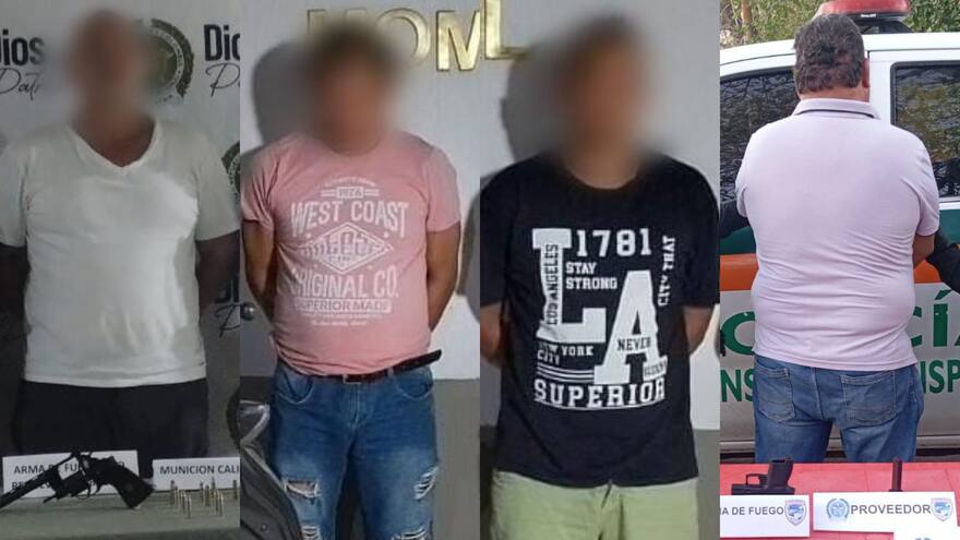 Capturan a cuatro hombres por porte ilegal de armas de fuego en Córdoba