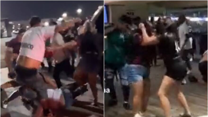 Dos fanáticos golpean con puños a una mujer en partido México-Honduras