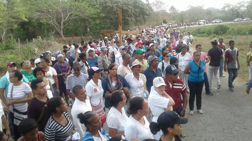 La procesión en la finca El Palmar, donde ‘reinó’ alias ‘Cadena’