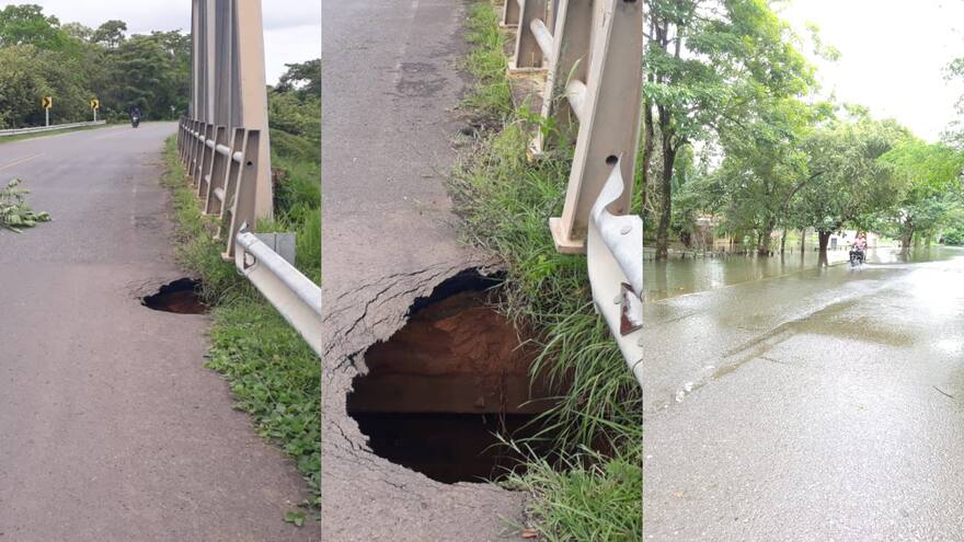 Sucre: fuertes corrientes de agua causan daños en la vía a La Mojana