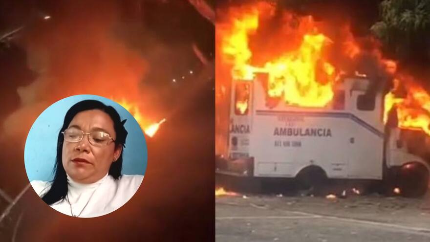 'Nos bajaron e incendiaron el vehículo': enfermera de ambulancia quemada