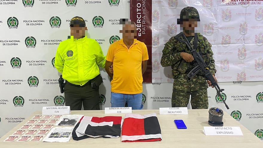 Alias kiko presunto integrante del ELN fue capturado en Curumaní
