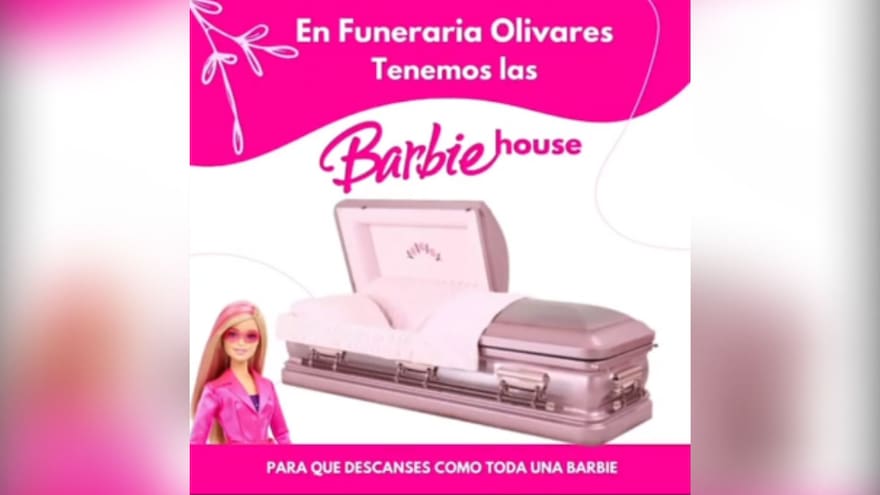 Funeraria se sumó al 'efecto Barbie' ofreciendo un féretro rosado