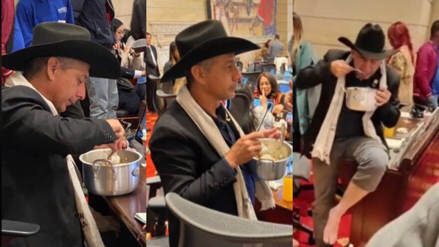 William Aljure llegó descalzo al Congreso y raspando una olla