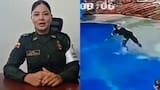 Video: patrullera se lanzó en uniforme a una piscina para salvar a una niña que se ahogaba