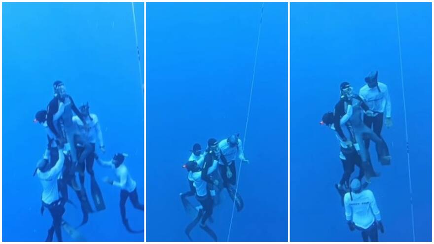 Video: así fue el rescate a un hombre que se desmayó a 125 metros de profundidad