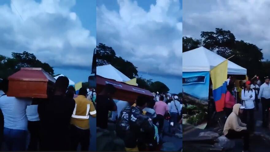 Carroza fúnebre no pudo pasar por bloqueo en Caracolí