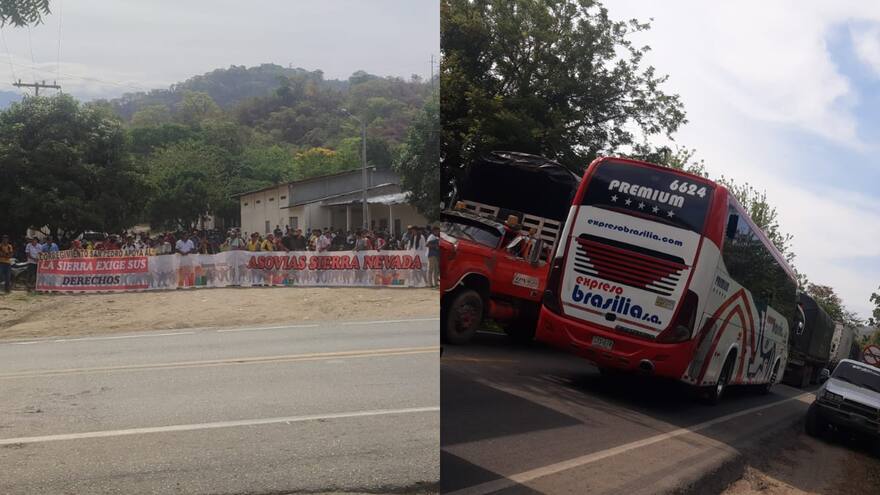 Campesinos de la Sierra Nevada bloquean la Troncal Oriente en el Magdalena