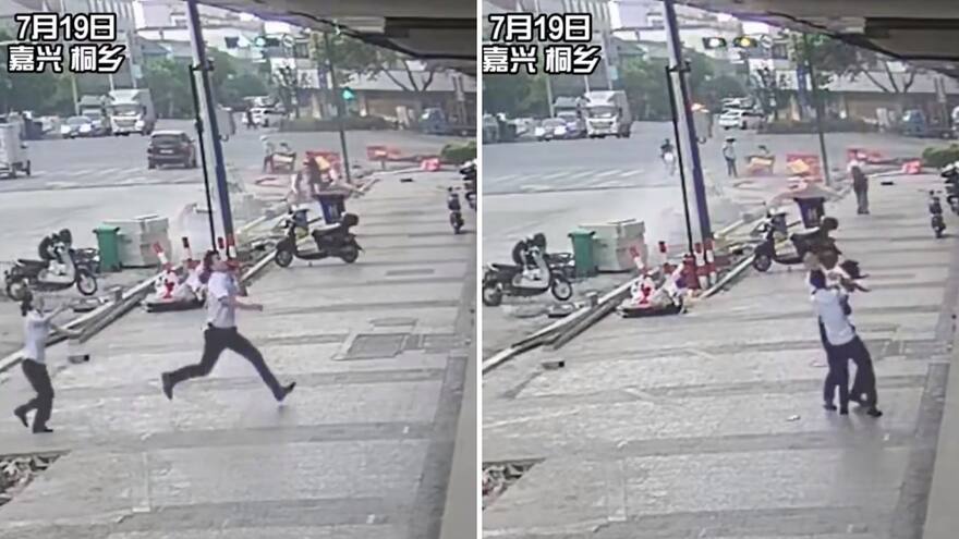 ¡Impresionante! Salvó a niña que cayó de un sexto piso