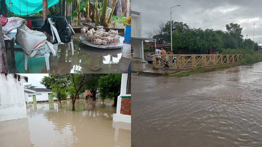 Chiriguaná bajo agua tras intensas lluvias