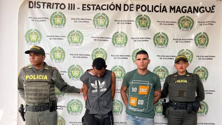 Policía de Magangué captura a dos supuestos sicarios tras cometer atentado