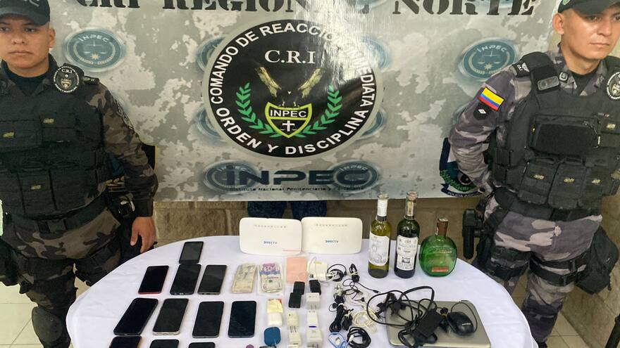 En la cárcel El Bosque, de Barranquilla, incautaron botellas wiskhy, celulares, efectivo y otros elementos