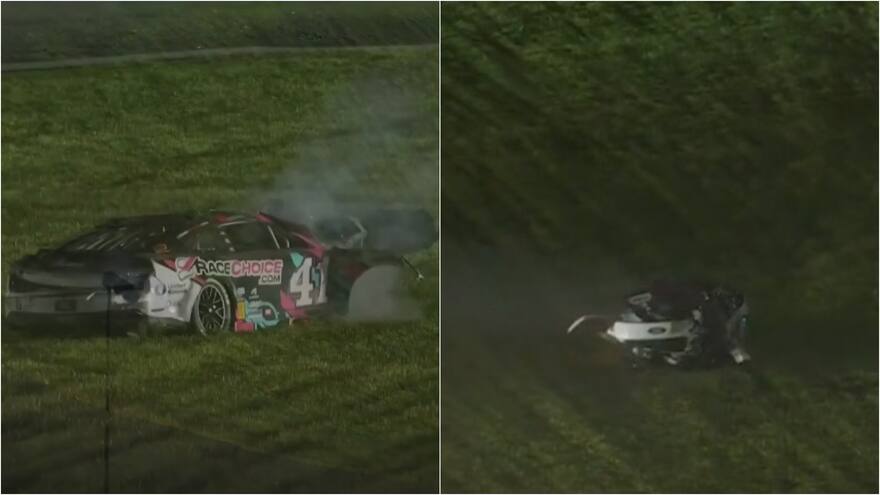 Así fue el terrible accidente en la Nascar: El piloto Ryan Preece dio 10 giros en el aire