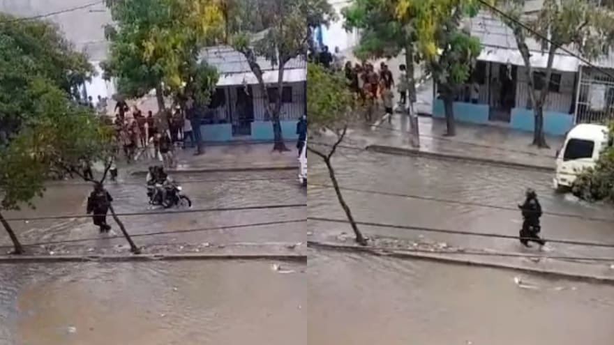 Barranquilla: un adolescente lesionado registró una contienda entre pandillas bajo la lluvia
