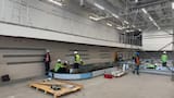 Con instalación de rieles avanzan obras en nueva zona de maletas nacionales del Ernesto Cortissoz
