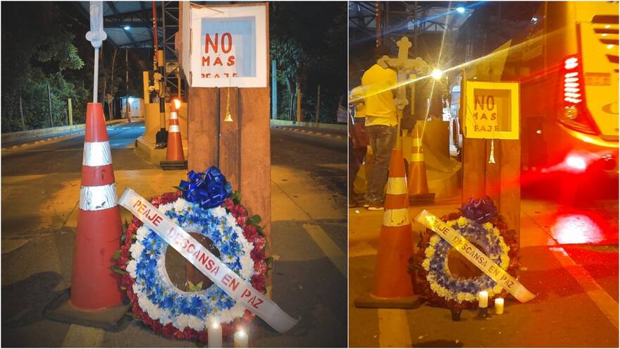 Habitantes de Tolú llevaron corona fúnebre al Peaje La Caimanera