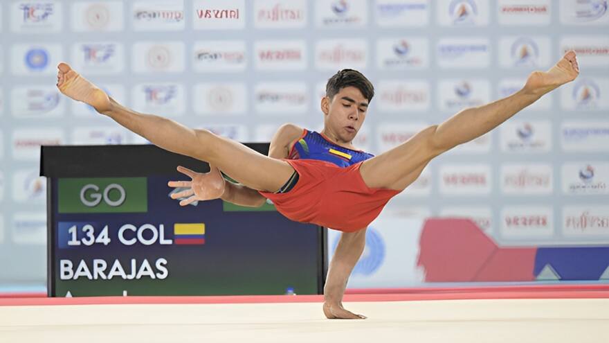 ¿Cuáles son las cuatro medallas del colombiano Ángel Barajas en el Mundial júnior de gimnasia?